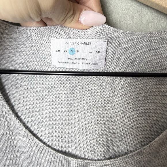 Oliver Charles Summer Swing Dress in Light Grey Made in USA Knit Size S - Picture 3 of 6